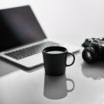 mug, laptop, coffee cup, camera, drink, beverage, coffee, tea, computer, work, photography, technology